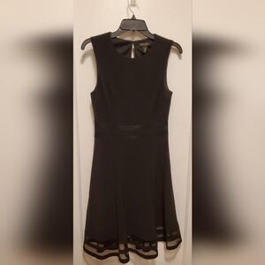 White House Black Markget Elegant Black Sleeveless Dress With Sheer Detail